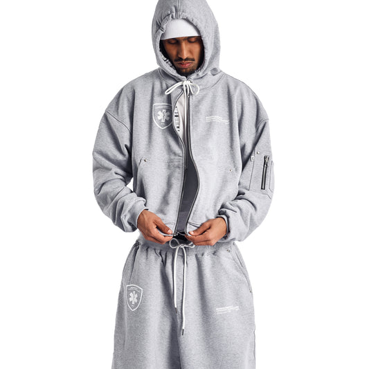 GREY TRUAMA UNIT ZIP-UP