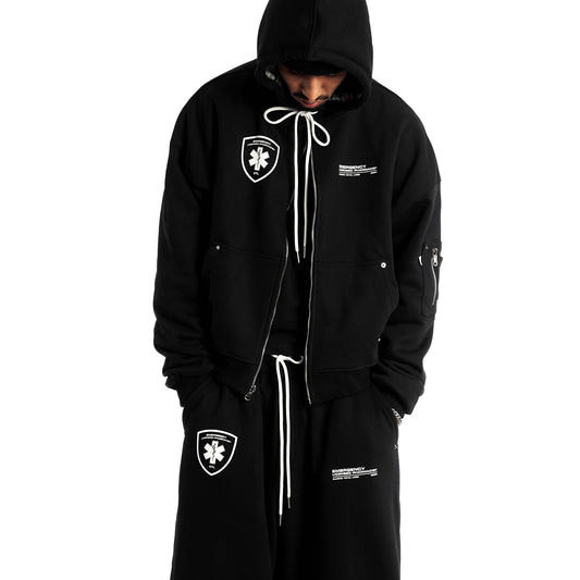 BLACK TRAUMA UNIT ZIP-UP