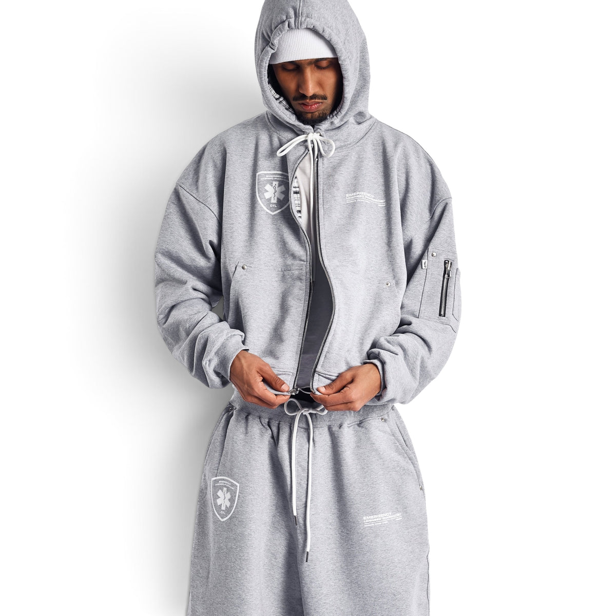 GREY TRUAMA UNIT ZIP-UP