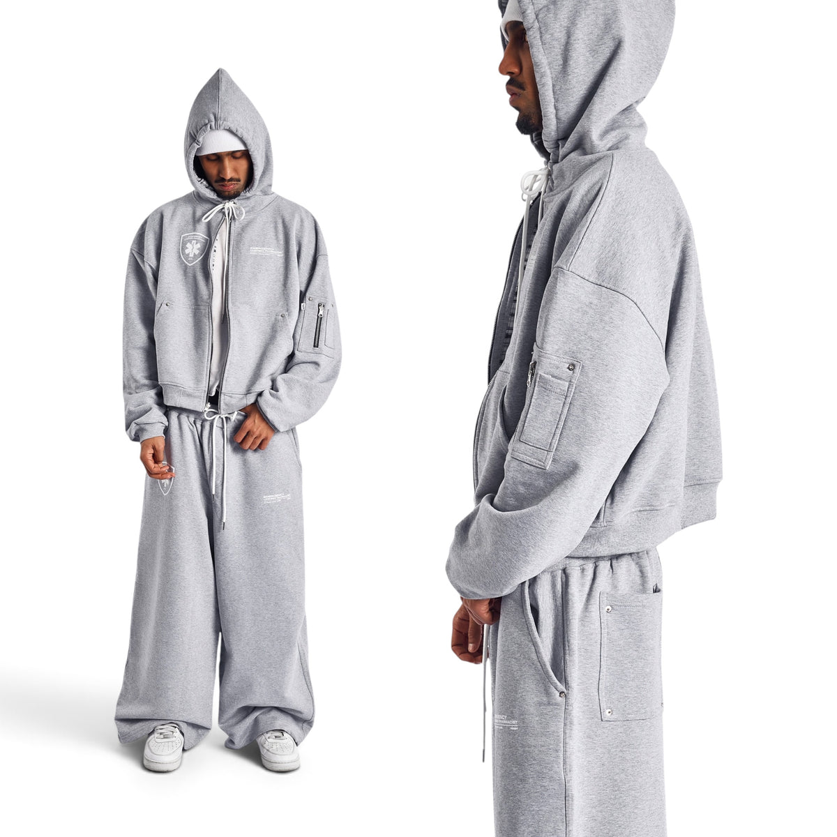 GREY TRUAMA UNIT ZIP-UP