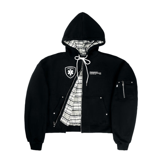 BLACK TRAUMA UNIT ZIP-UP