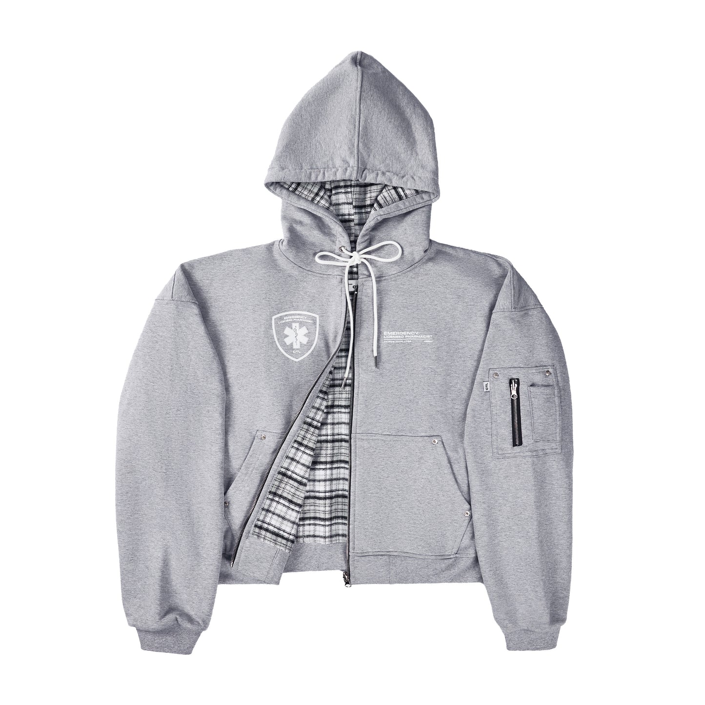 GREY TRUAMA UNIT ZIP-UP